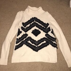 Loft Aztec sweater, half turtleneck